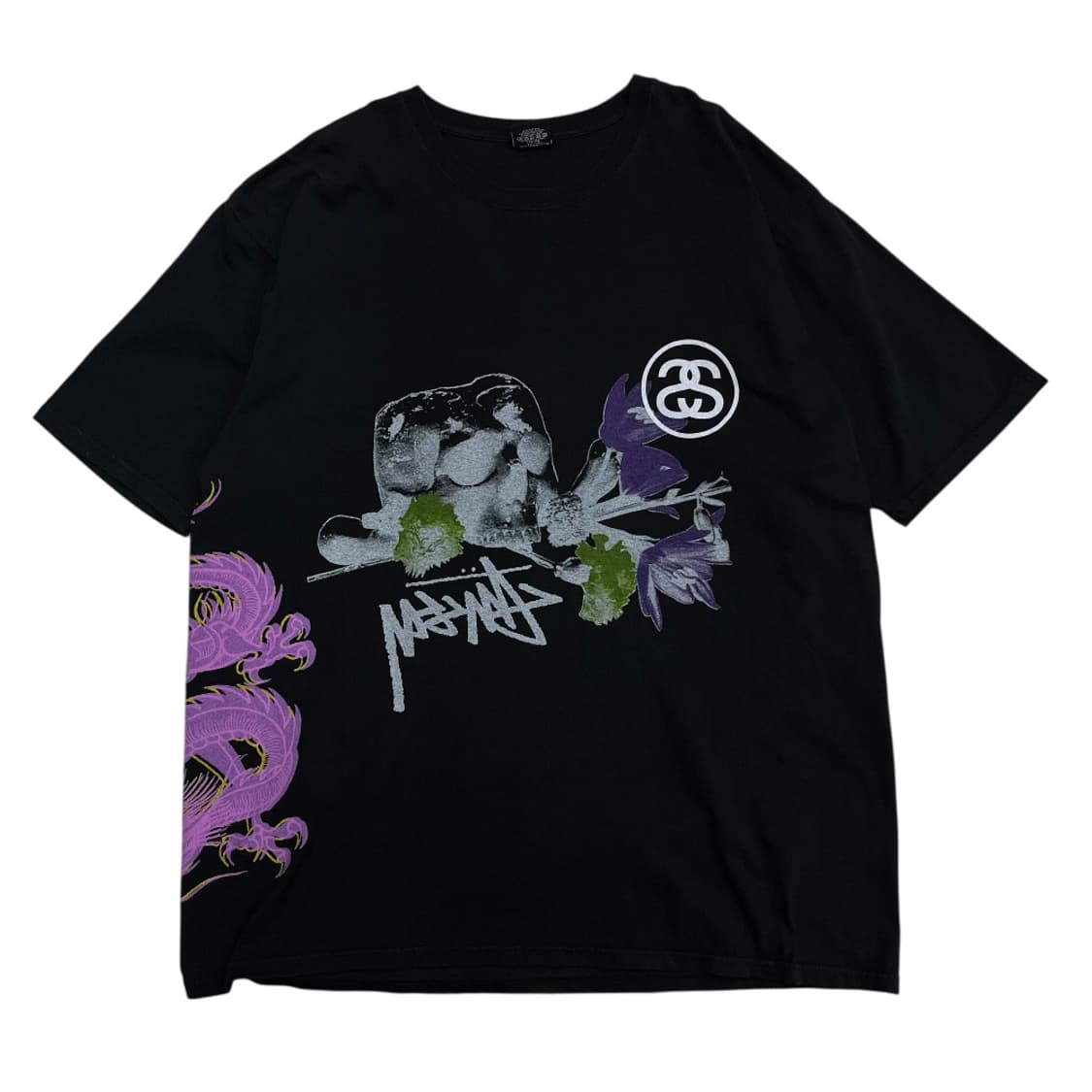 스투시 플라워 주사위 프린팅 블랙 반팔 XL 상품이미지3