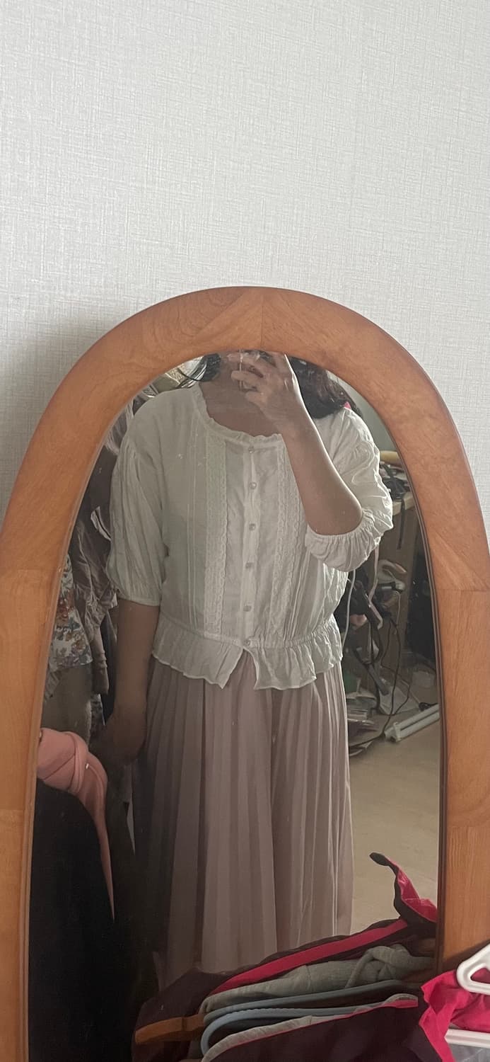 모리걸 빈티지 프릴 레이스 블라우스 🤍🎀 상품이미지3
