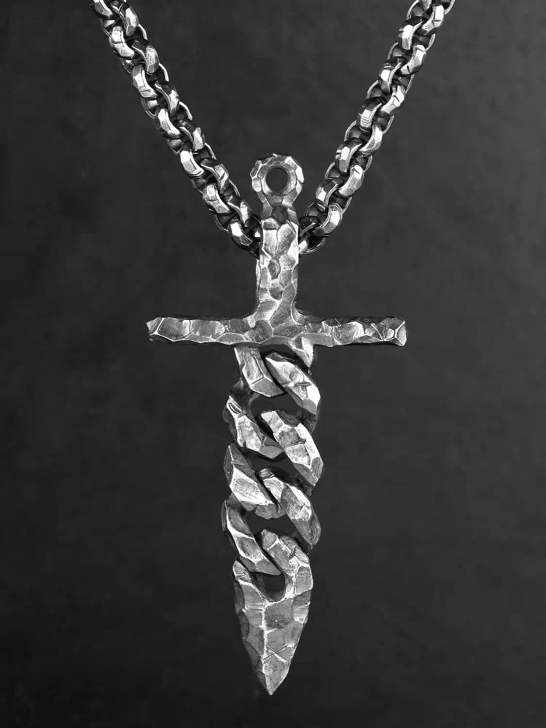 Oceanora S925 수제 홀리 소드 남성 펜던트 상품이미지10