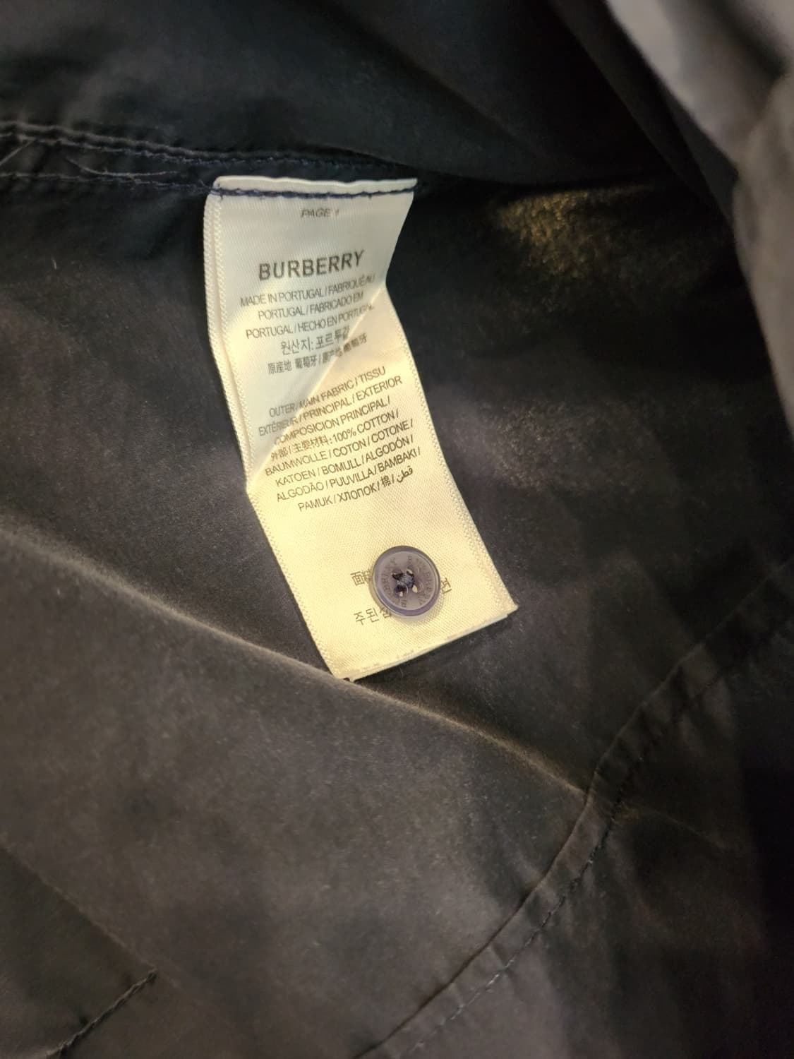 버버리 네이비 체크 반팔셔츠 XL 상품이미지4