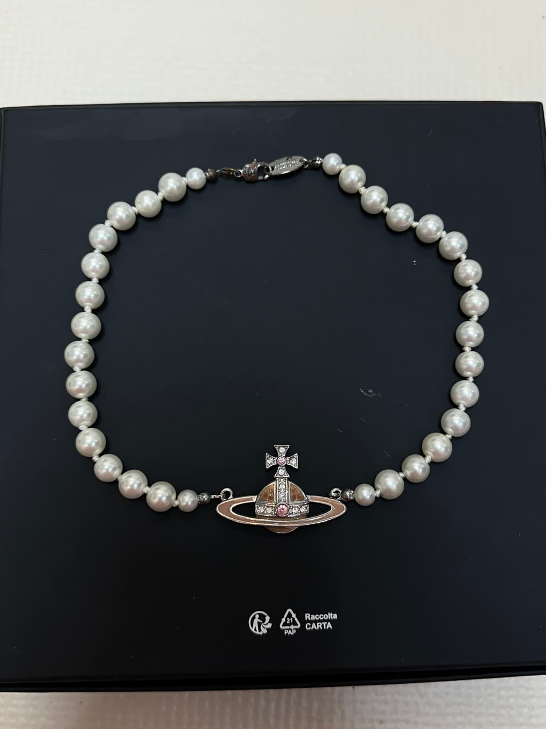 비비안웨스트우드 orb 진주 초커 목걸이 상품이미지2