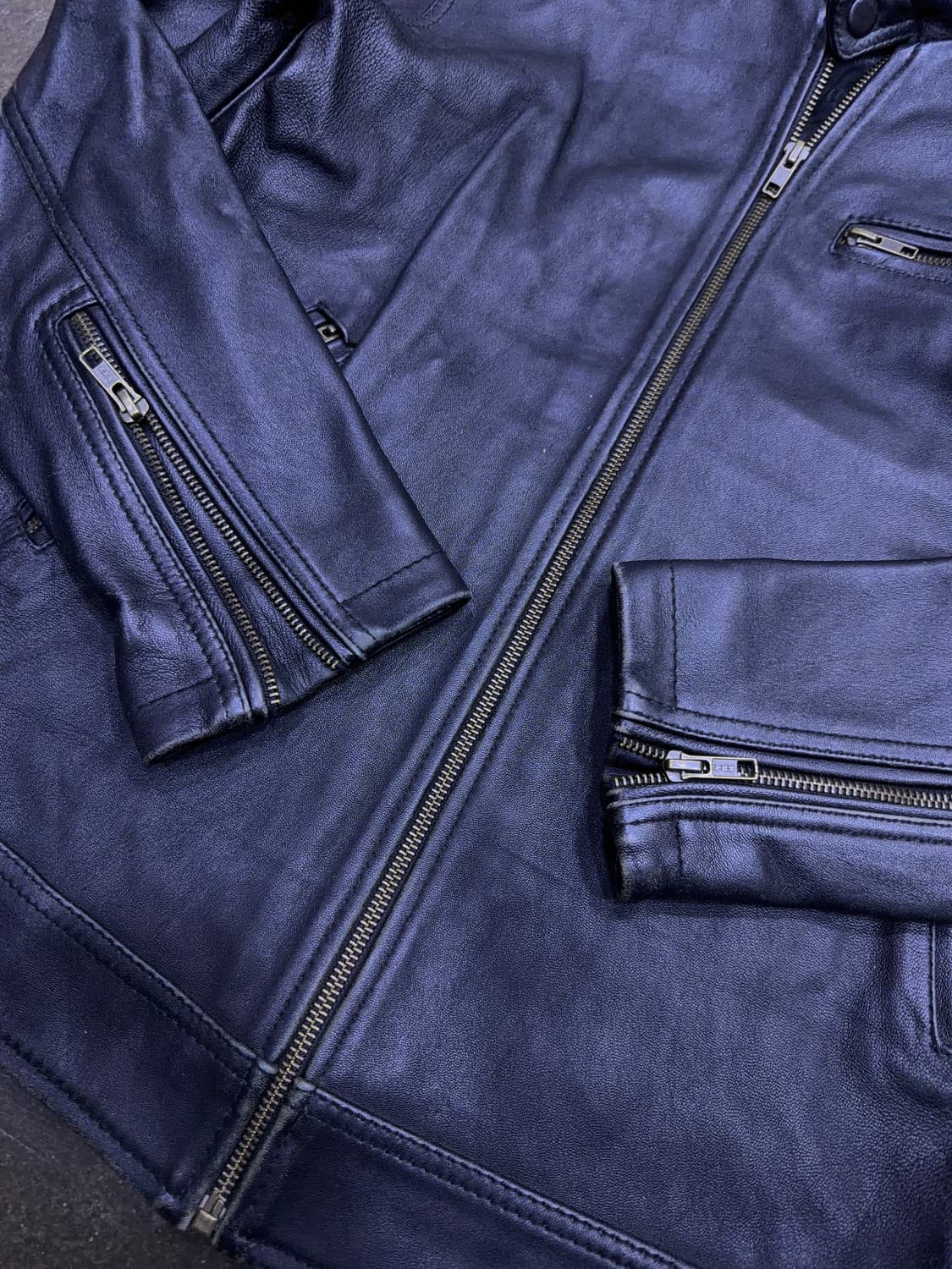 빈티지 양가죽 싱글 라이더자켓 블랙 레더 M 상품이미지6