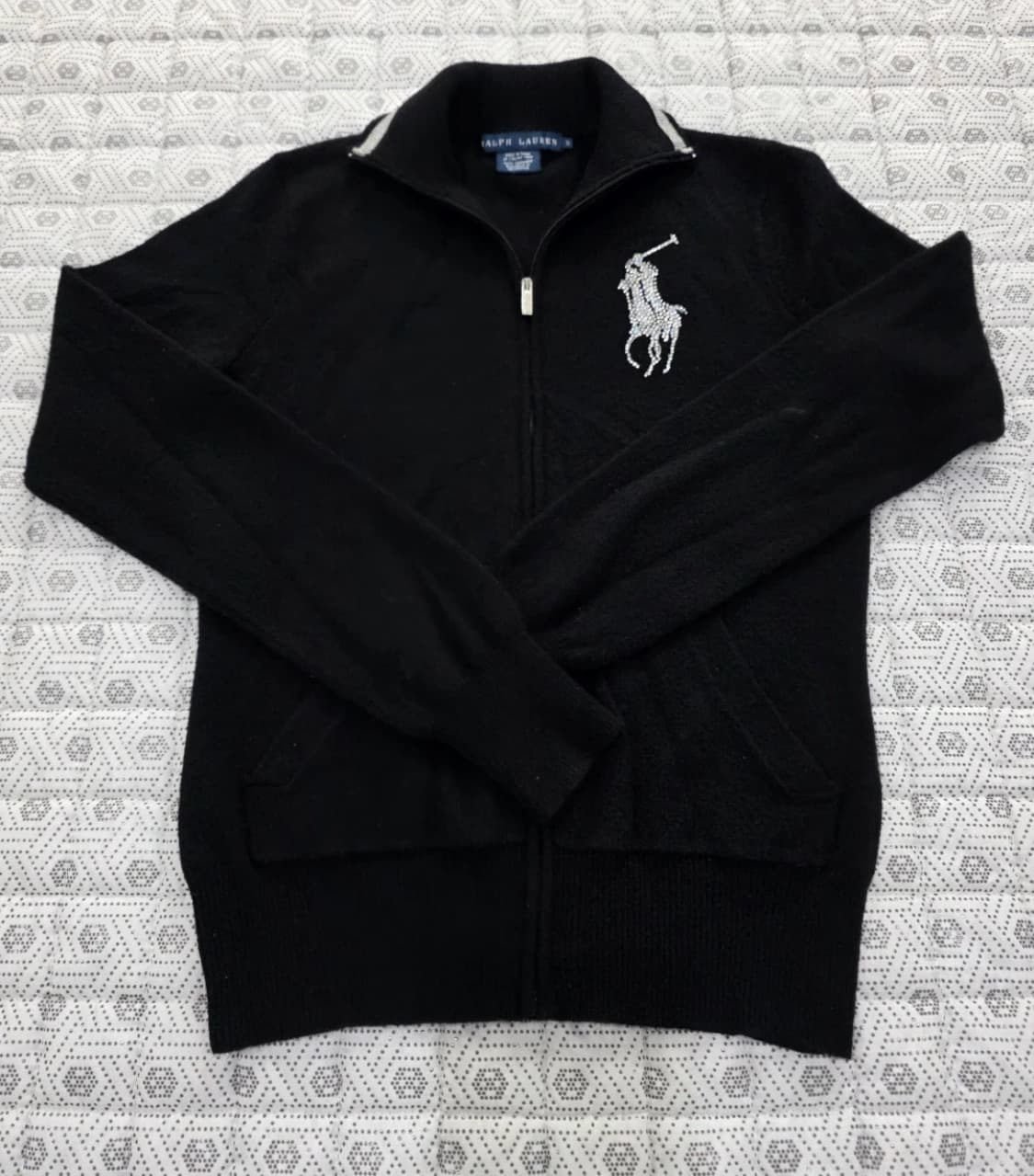 정품 폴로랄프로렌 큐빅 빅포니 블랙 니트집업 (여성 44-55초 상품이미지3