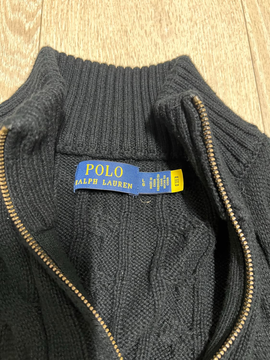 폴로 꽈베기니트 하프집업 블랙 L 상품이미지3