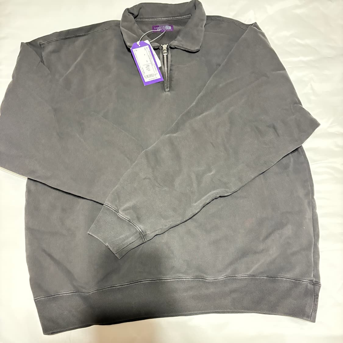 노스페이스 퍼플라벨 11oz 하프 집업 스웨트셔츠 (차콜 CH) 상품이미지1