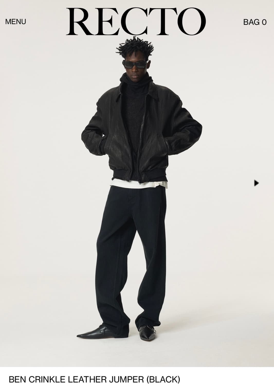 [M] 렉토 벤 크링클 레더 점퍼 상품이미지1