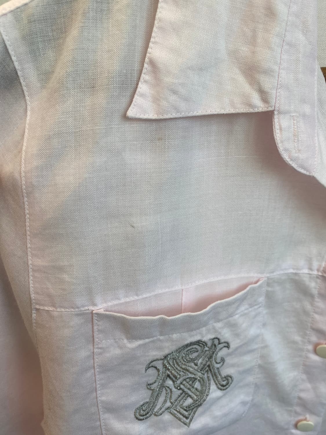 EIFFEL 핑크 린넨 반팔셔츠(L-XL) 상품이미지5