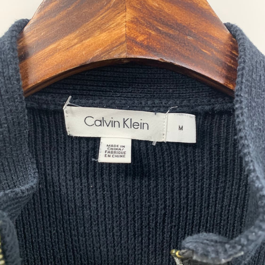 캘빈클라인 네이비 포켓 골지 니트 집업 상품이미지4