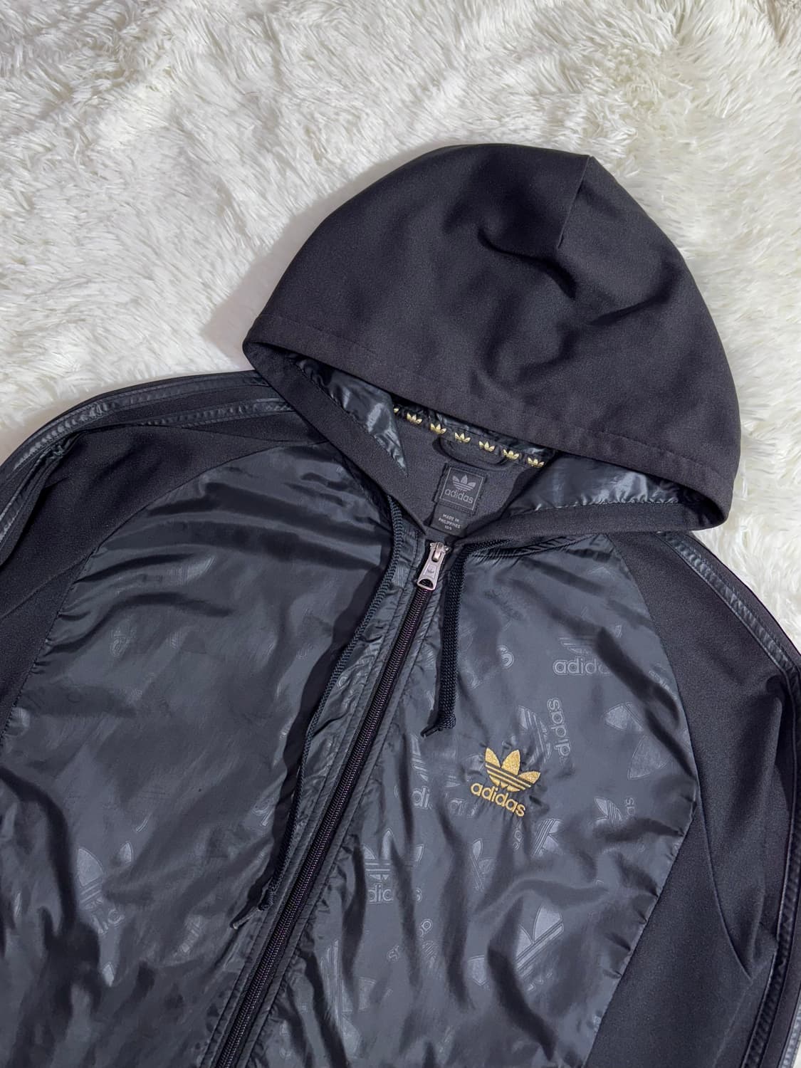 아디다스 블랙 삼선 후디 트랙탑 상품이미지5