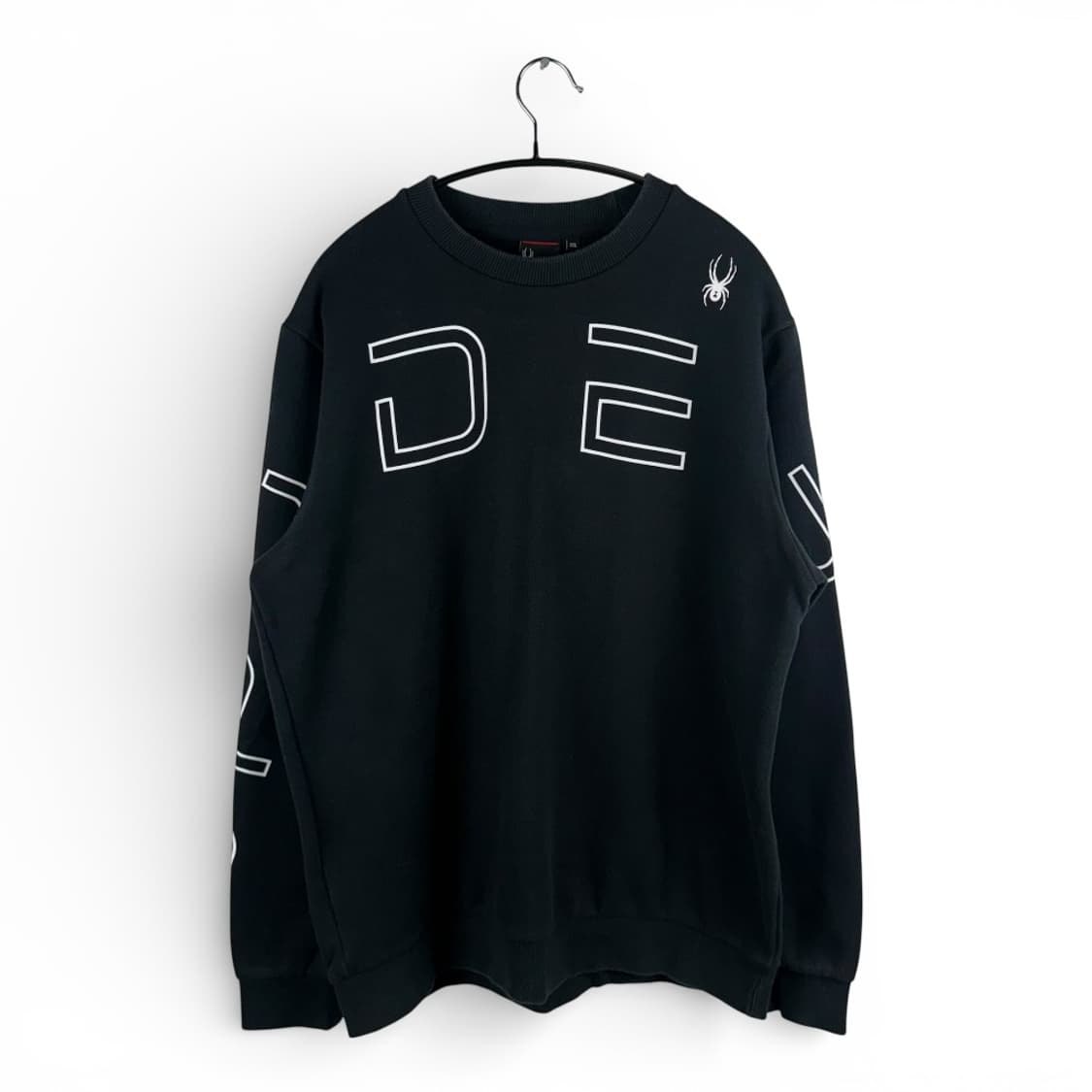 2XL) 스파이더 아치로고 맨투맨 블랙 상품이미지1