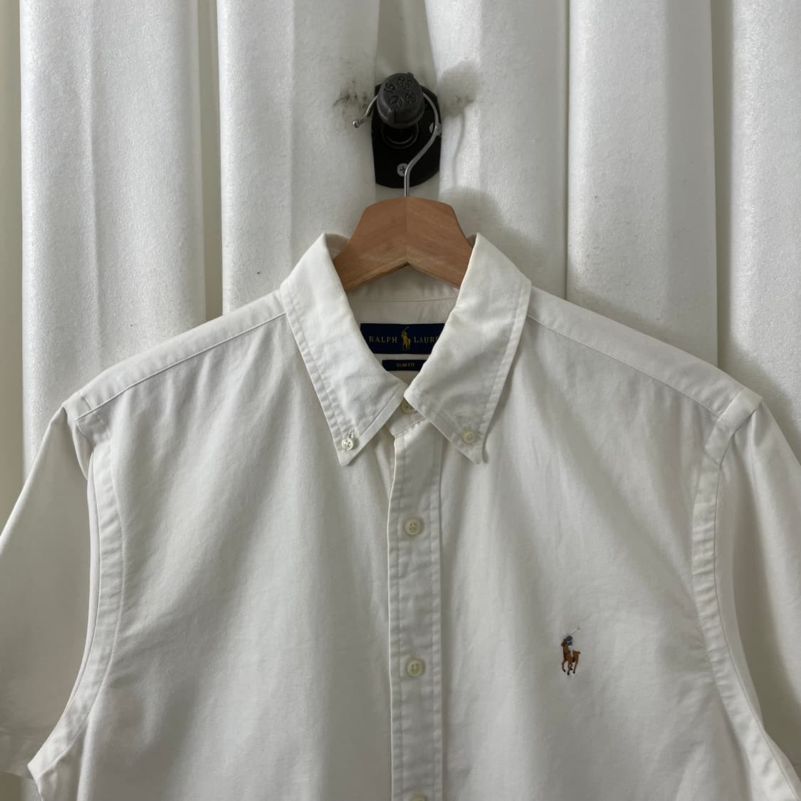 폴로 화이트 옥스포드 포니 반팔셔츠 상품이미지3