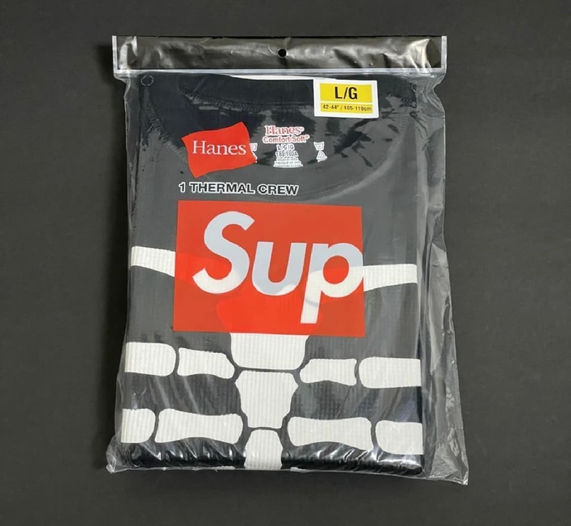 새상품) 슈프림 헤인즈 본 롱슬리브 블랙 L 상품이미지1