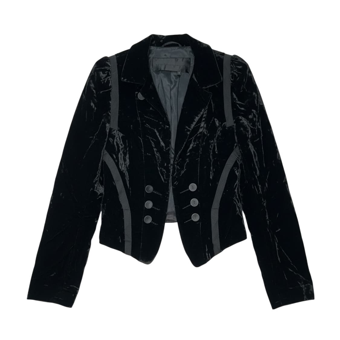 Obzee 오브제 블랙 벨벳 크롭 자켓 1 (페미닌) 상품이미지2