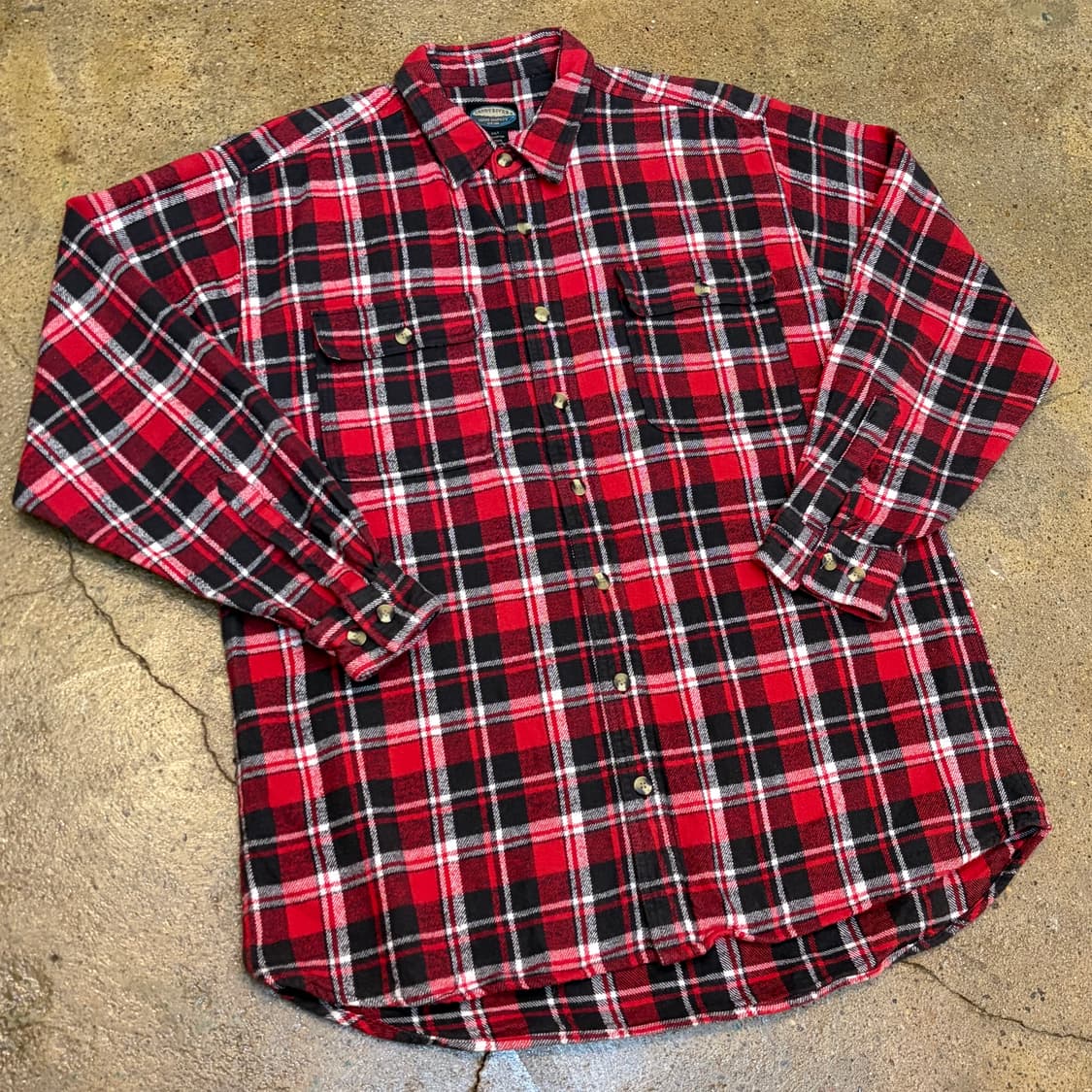 90s 미국 빈티지 샌드리버 헤비코튼 체크셔츠 상품이미지2