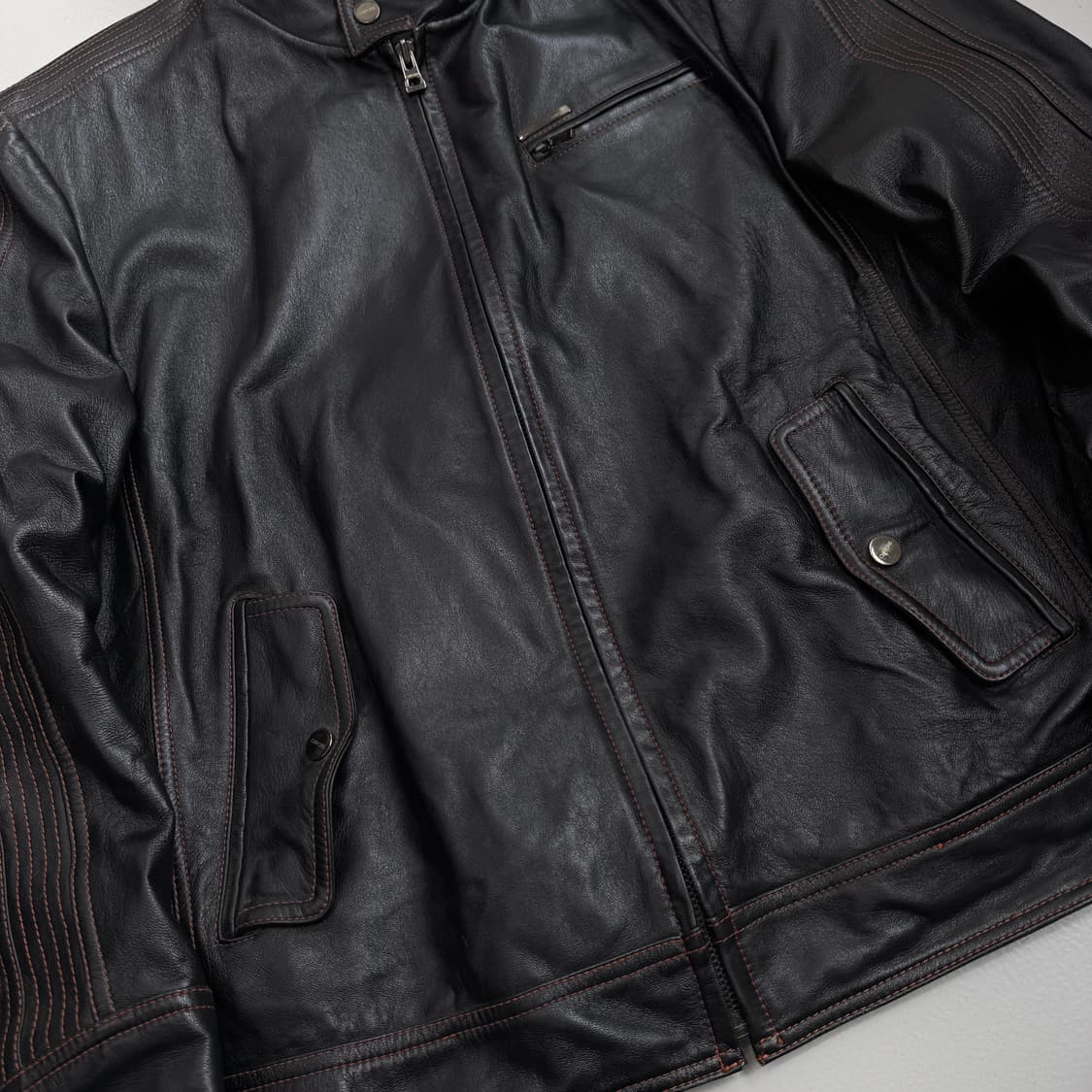 바이커 리얼레더 빈티지 양가죽 자켓 상품이미지5