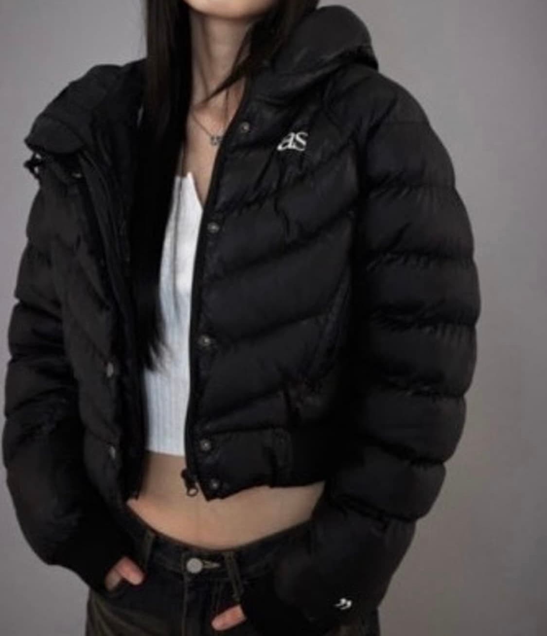 애즈온 숏 푸퍼 패딩 블랙 상품이미지2