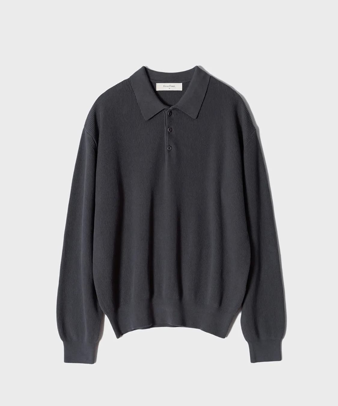 퍼스트플로어 데일리 코튼 립 폴로셔츠 롱슬리브 상품이미지1