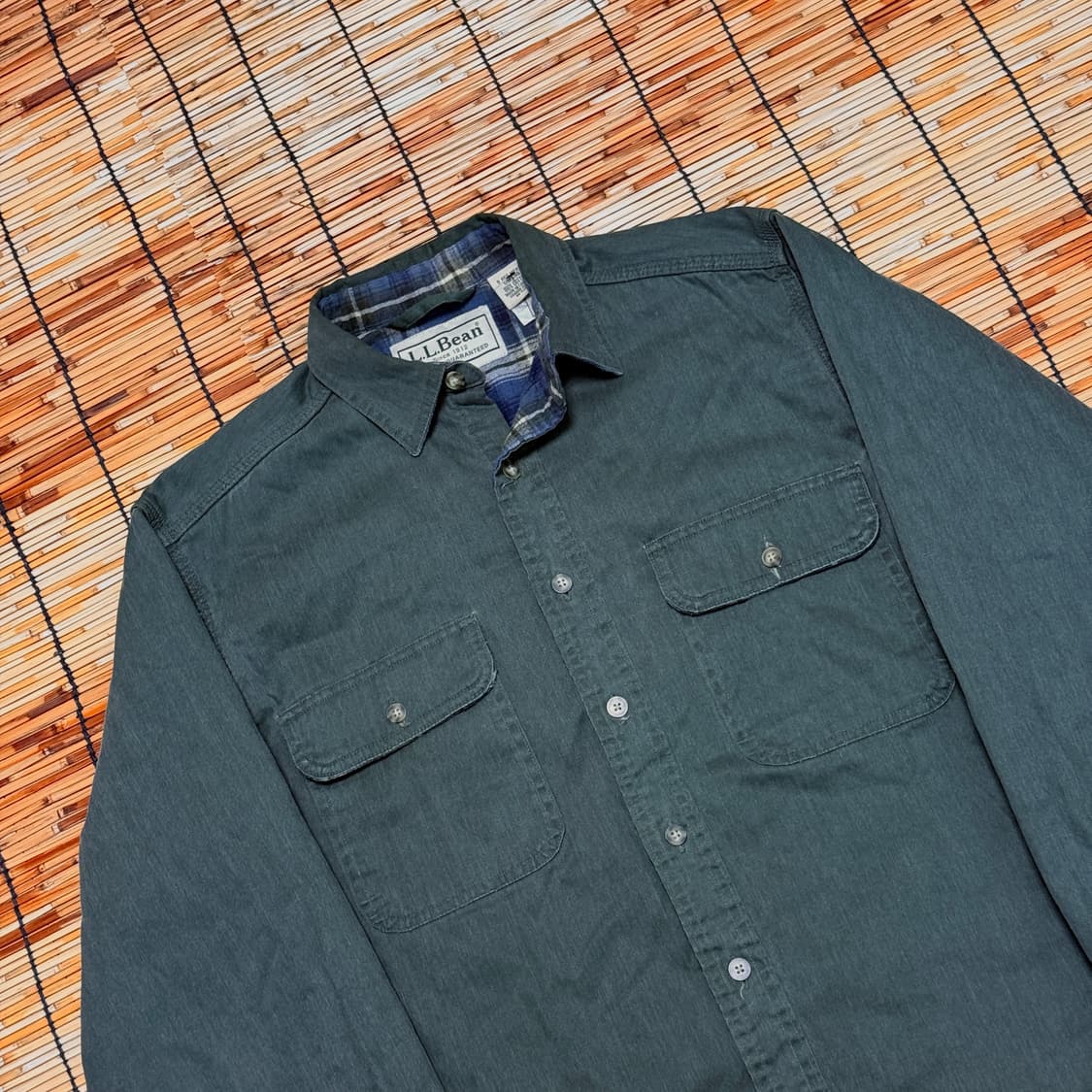 L.L.Bean 일본판 카키 셔츠 m 상품이미지3