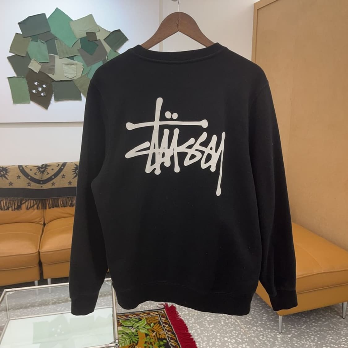 스투시 정품 베이직로고 오버핏 기모 스웻셔츠 맨투맨 100 C06293 상품이미지3