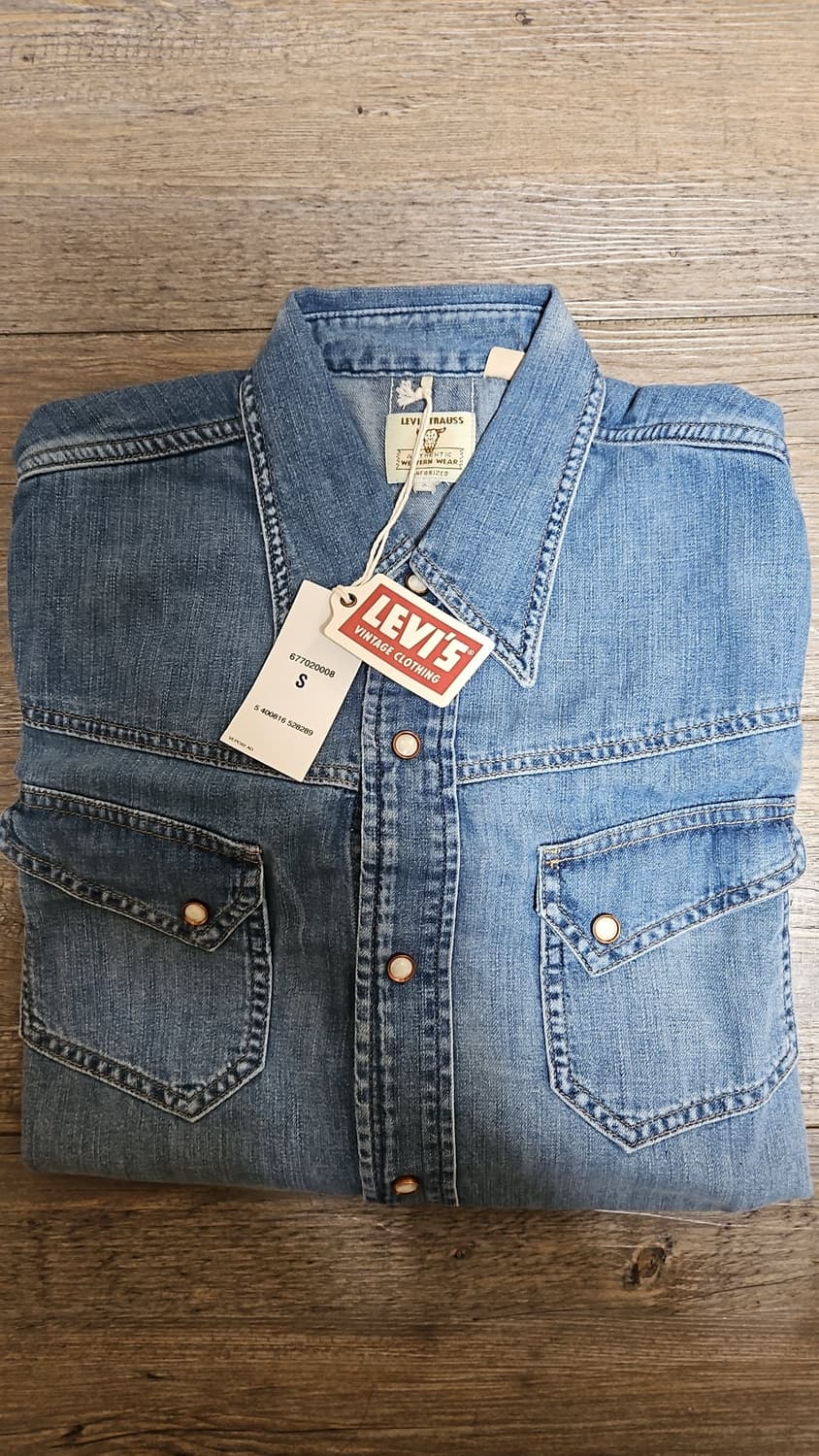 리바이스 LVC 1950's 웨스턴 데님 셔츠 블라인드 레몬 S 상품이미지3