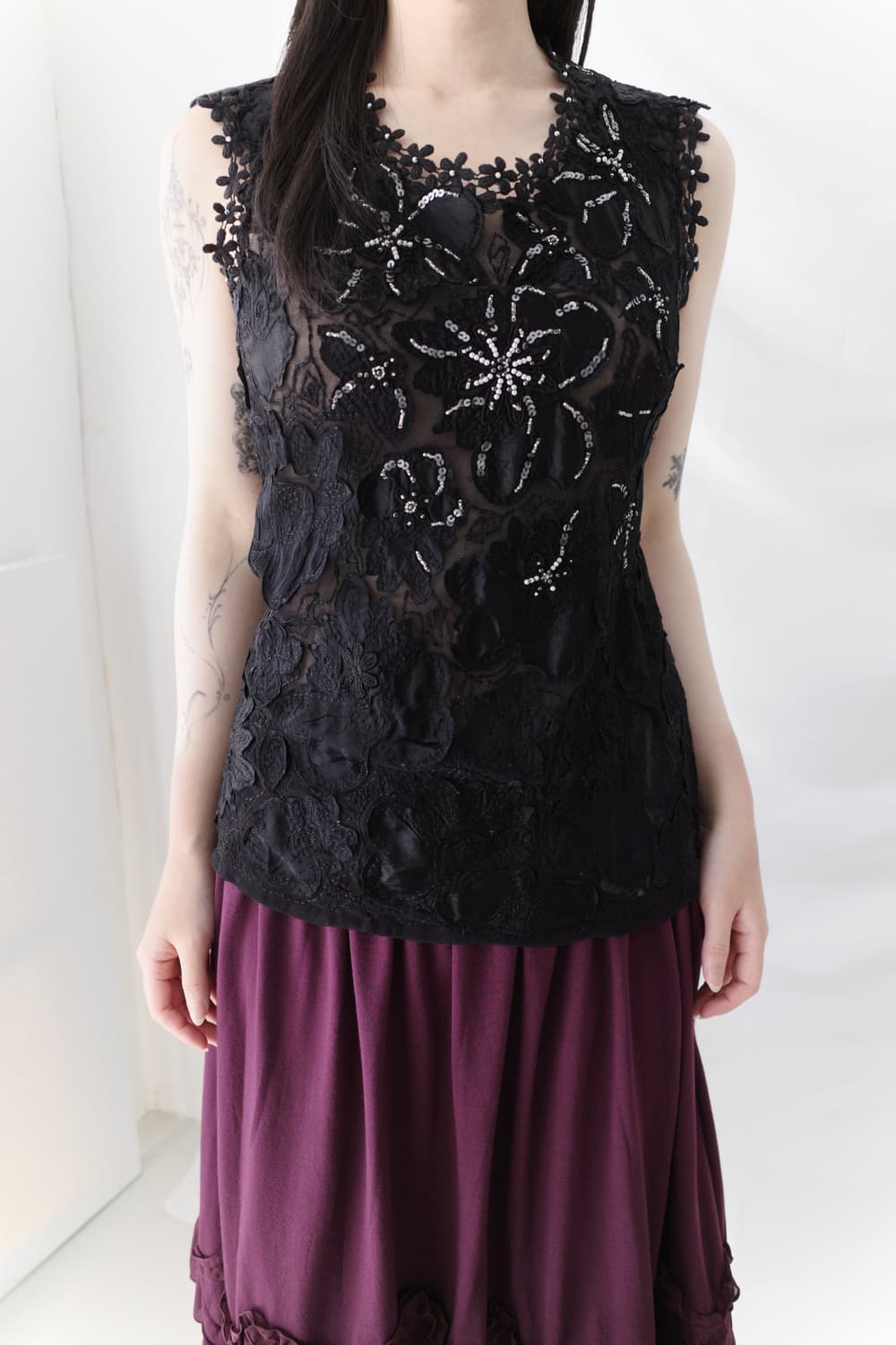 flower beads sleeveless 상품이미지4