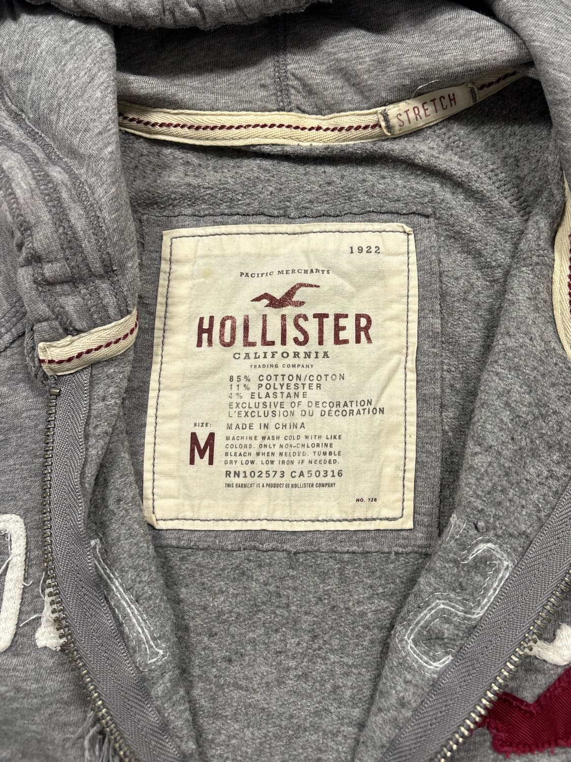홀리스터 그레이 후드집업 상품이미지5