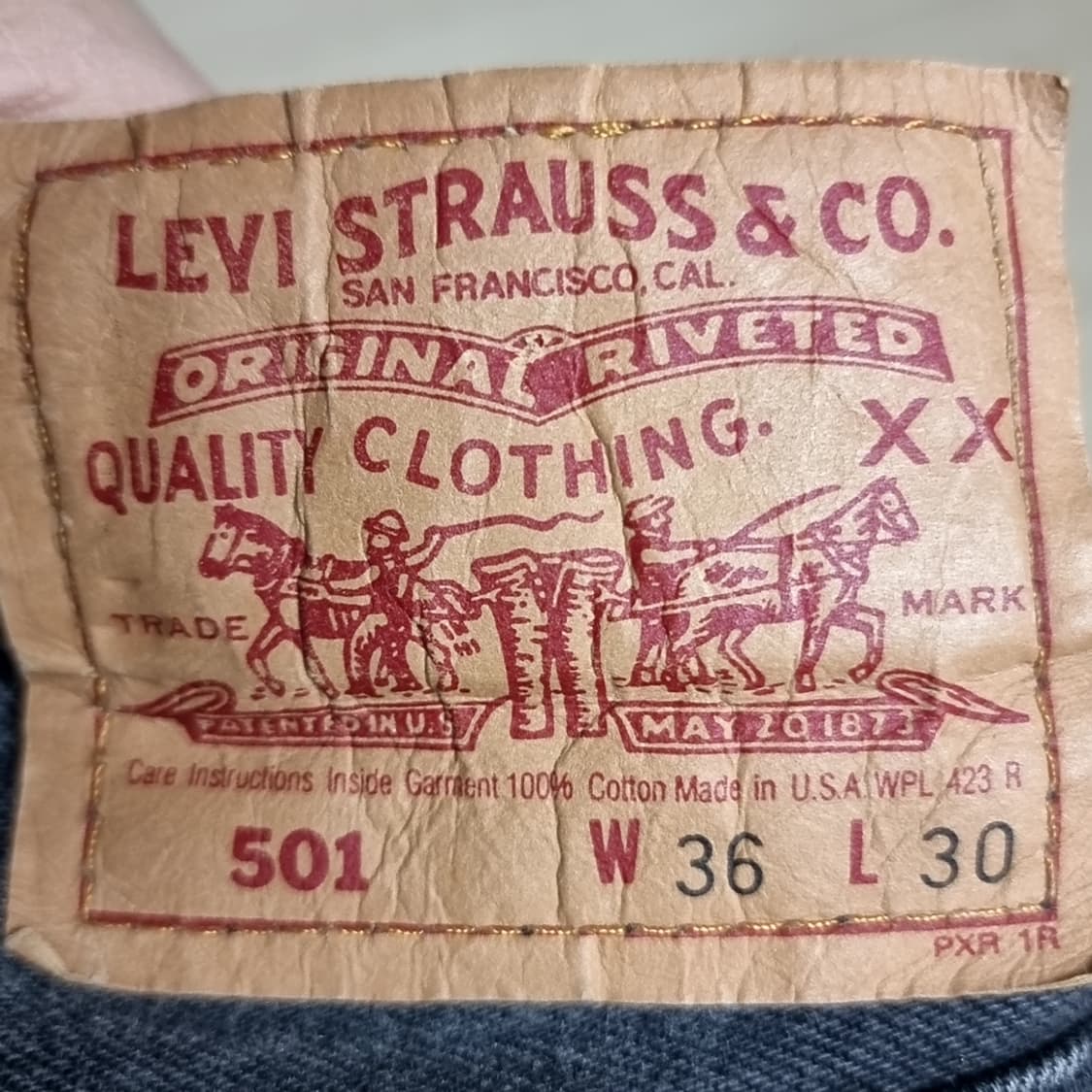 미제 usa 90s 리바이스 501 블랙진(36*30) 상품이미지5