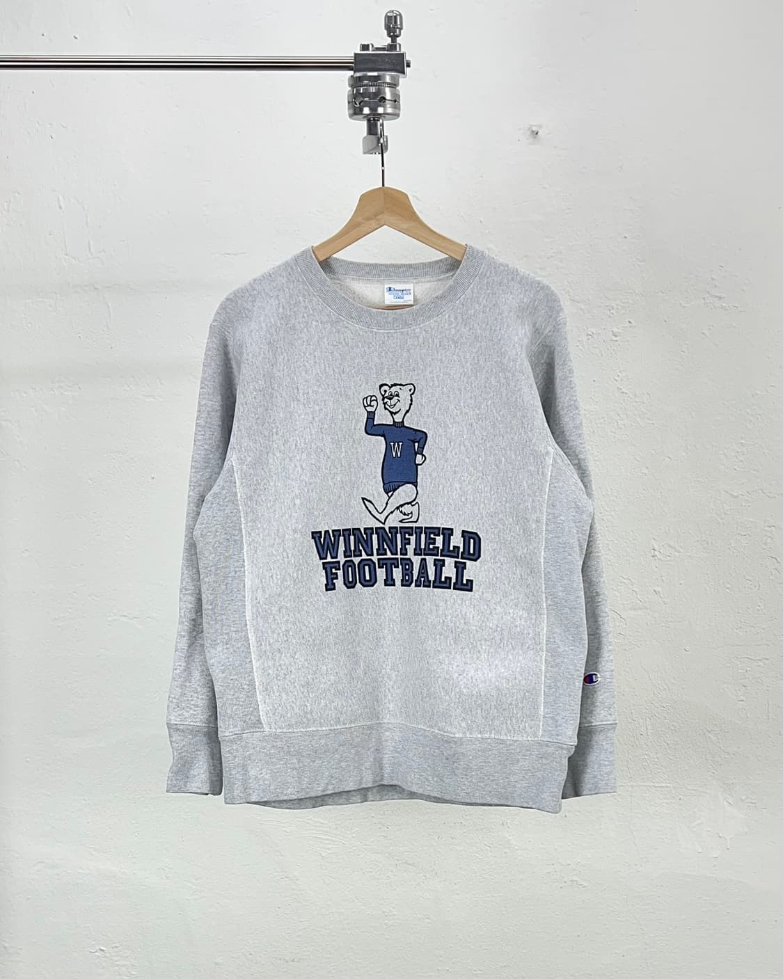 챔피온 라이트 그레이 리버스 위브 스웨트 셔츠 상품이미지1