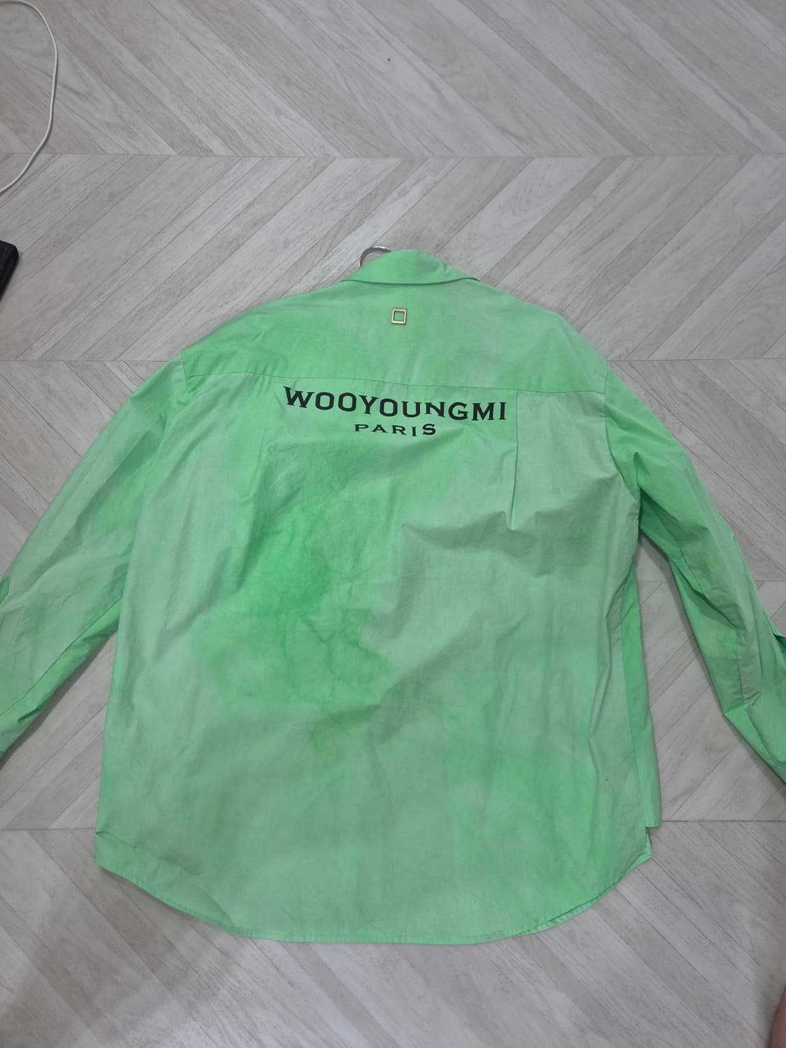우영미 백로고 그린 셔츠[48] 상품이미지2