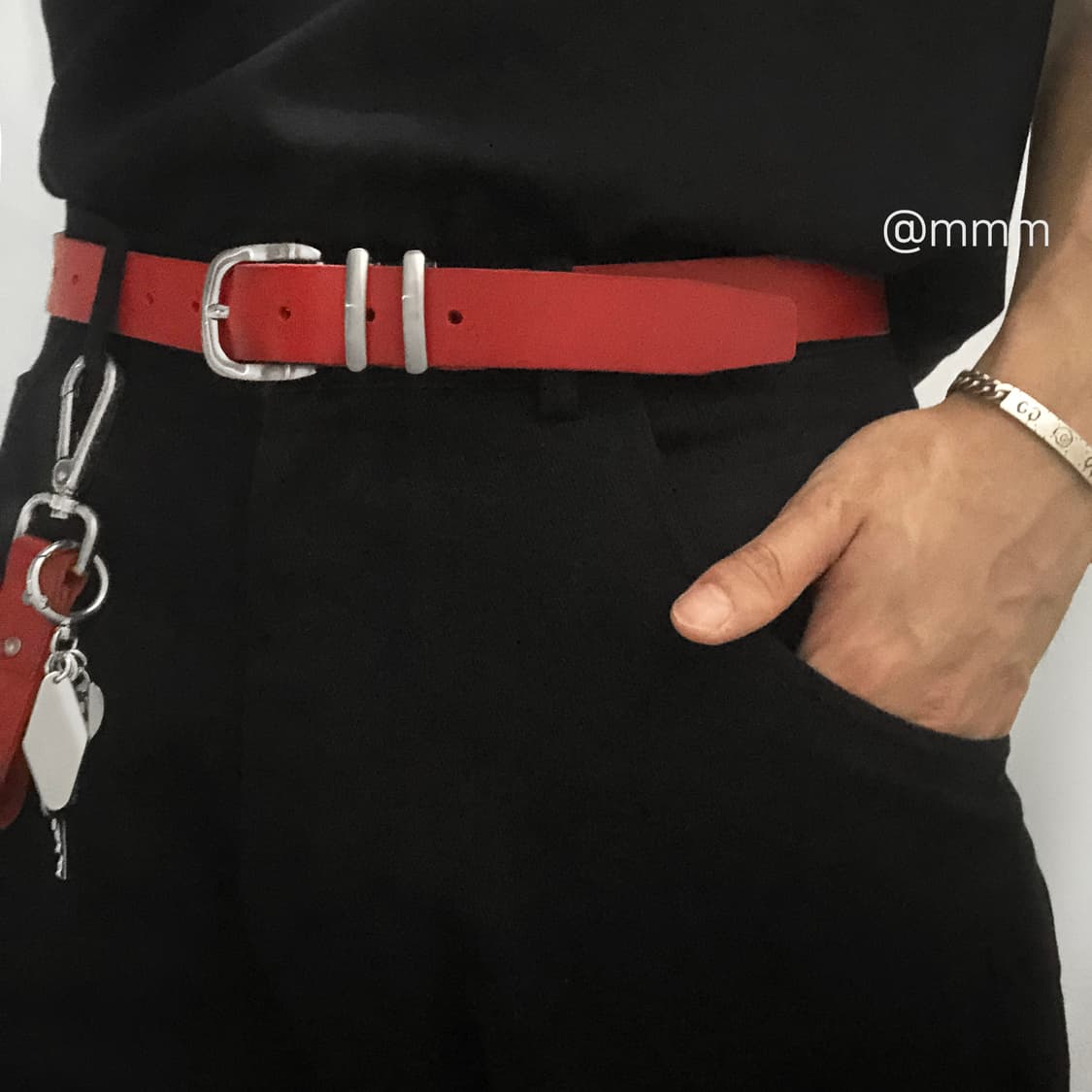 [Unisex] 투링 웨스턴 레드 소가죽 벨트 상품이미지10