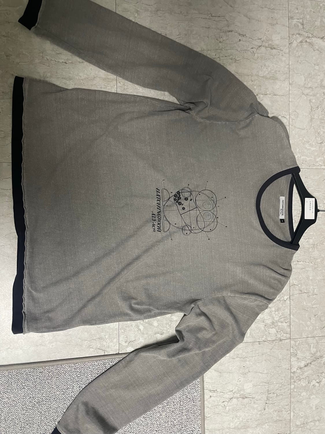 해칭룸 Alyac Diagram Ringer Tee Dyed Grey 2 상품이미지3