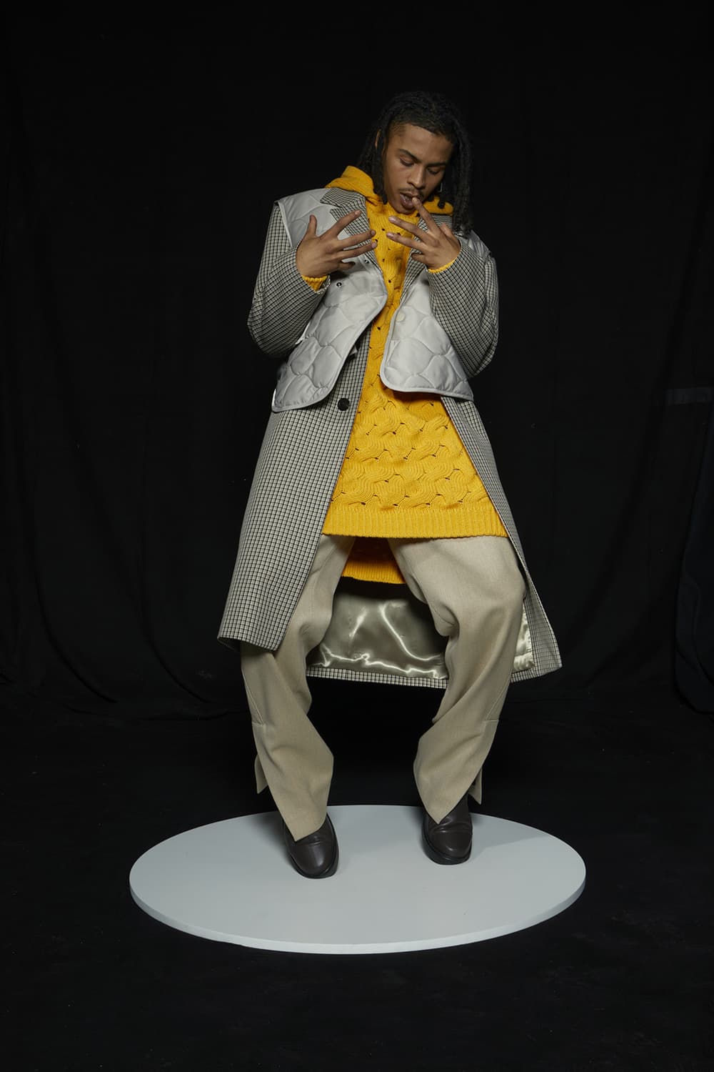 솔리드옴므 체크 싱글 코트 48사이즈 상품이미지6