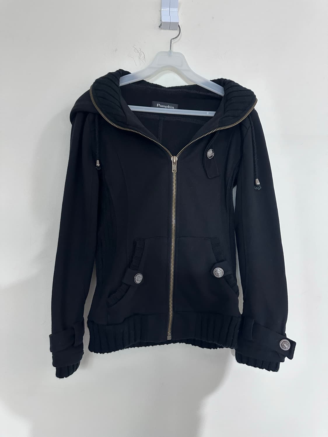 ribbed detail hood zip-up 상품이미지3