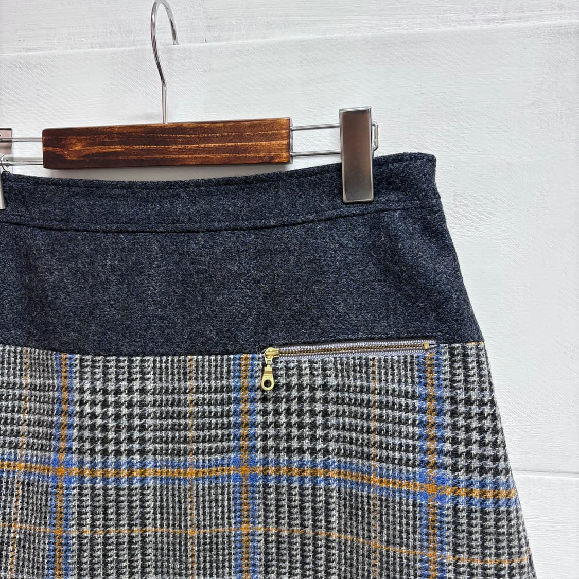 KUMIKYOKU 쿠미쿄쿠 울 체크 미니 스커트 상품이미지2