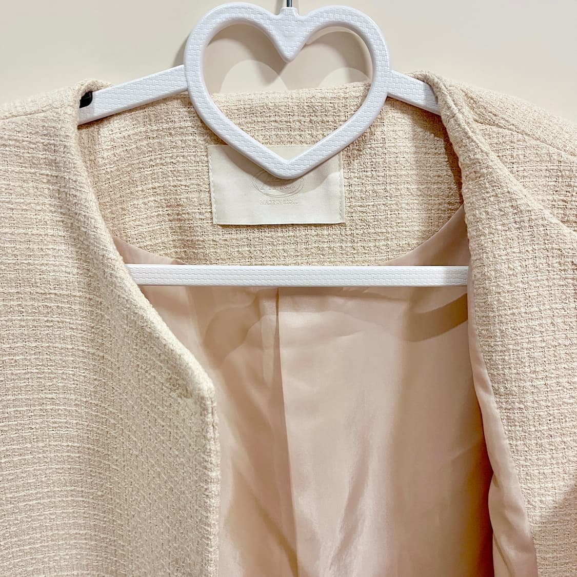 봄가을용 연노랑 트위드자켓 상품이미지3