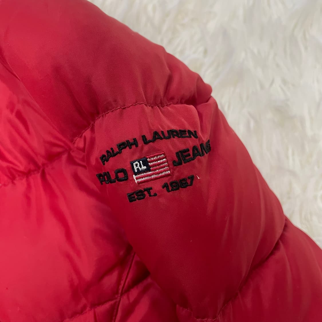 폴로 진스 컴퍼니 다운 봄버 패딩 레드 상품이미지5