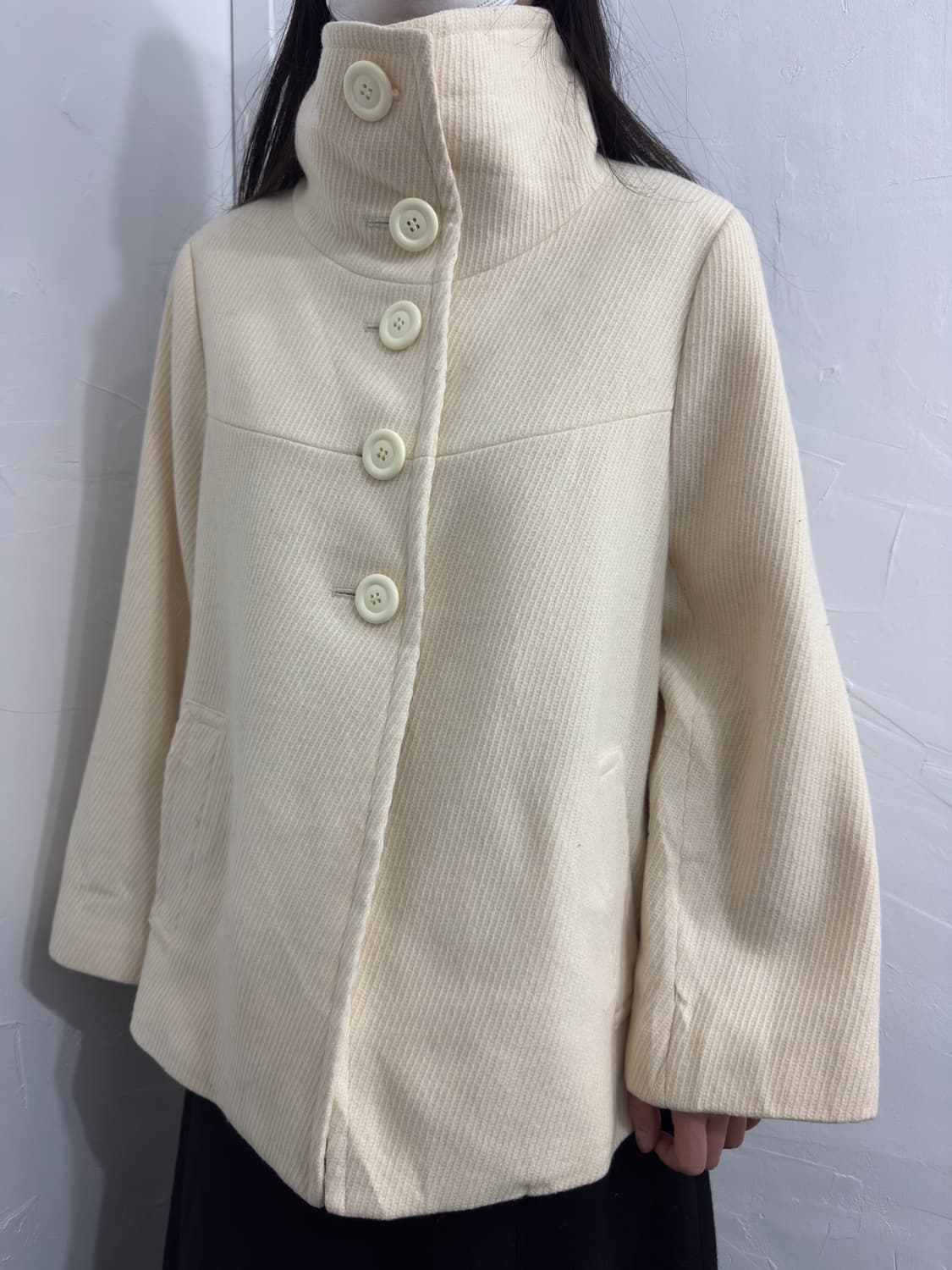 untitled ivory button wool jacket 상품이미지3