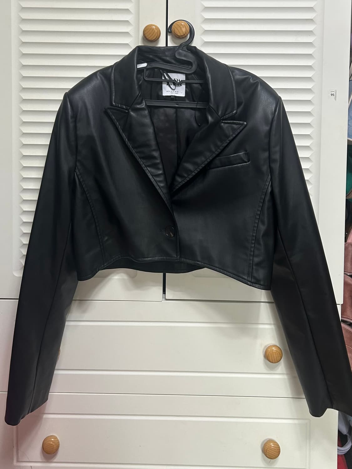 자라 블랙 크롭 레더 자켓 XL 상품이미지2