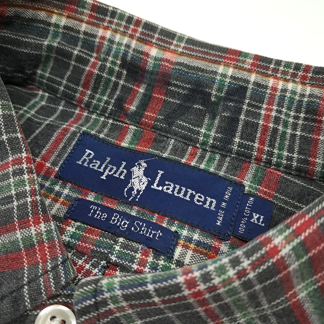 CL950 XL 폴로 90s 빅셔츠 플란넬 올드매드라스체크 셔츠 상품이미지3