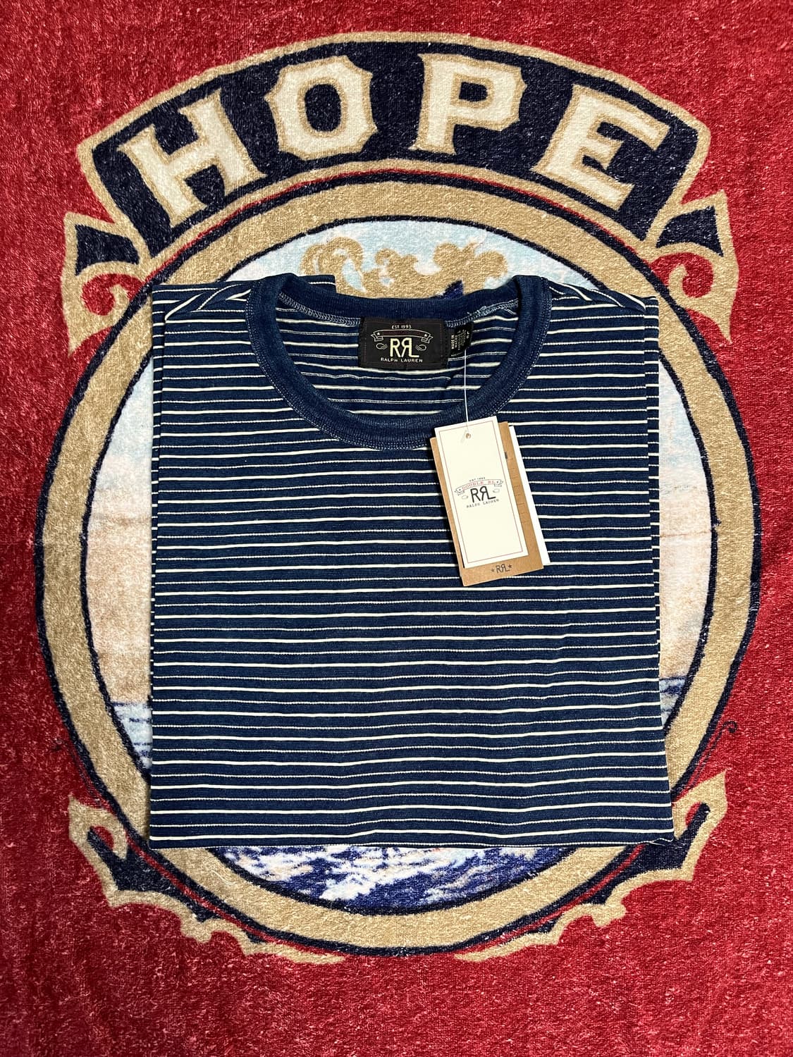 RRL 인디고 스트라이프 저지 티 더블알엘 티셔츠 상품이미지1