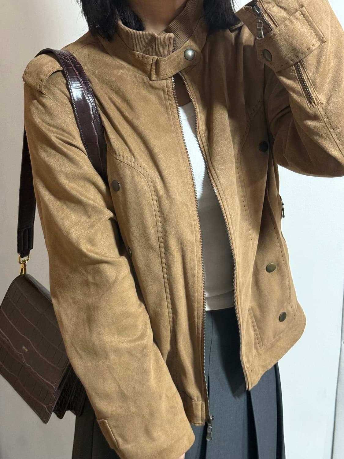 Great gatsby 카멜 스웨이드  라이더자켓 상품이미지1