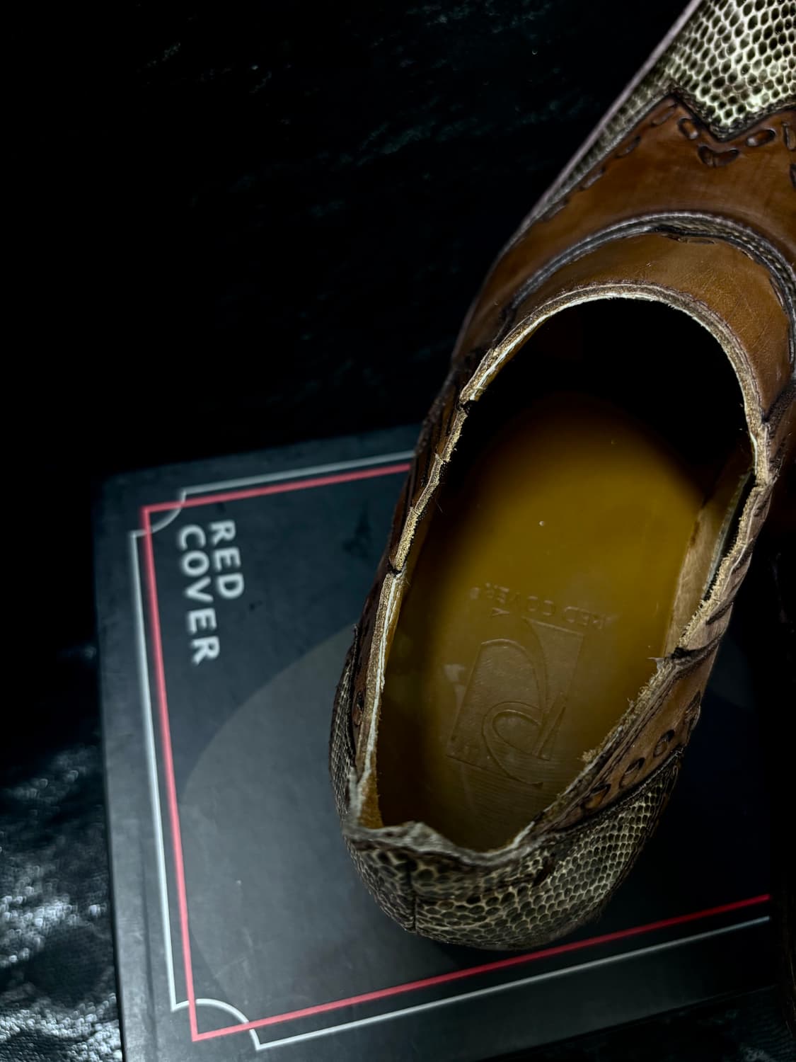 “Red Cover” 00’s Python Brown Leather Bo 상품이미지4