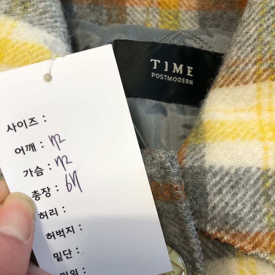 2020 타임 알파카 울 체크 코트  상품이미지5