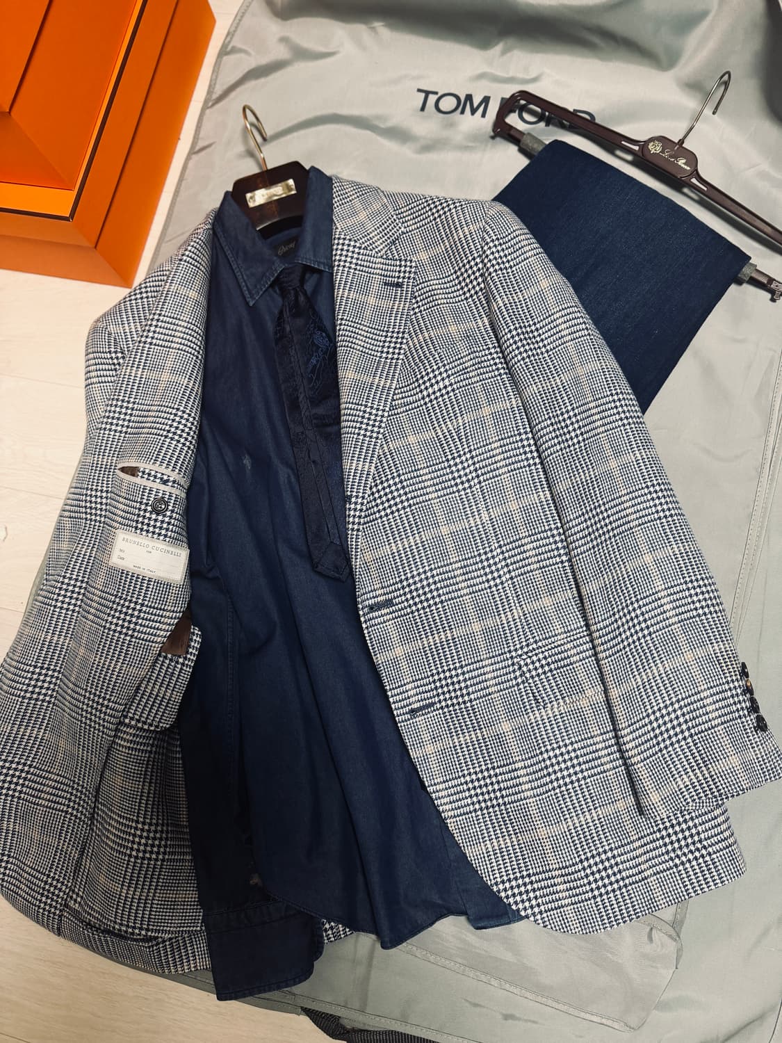 (명작,강추👍)브루넬로쿠치넬리 프린스웨일체크 블레이져 자켓 상품이미지4