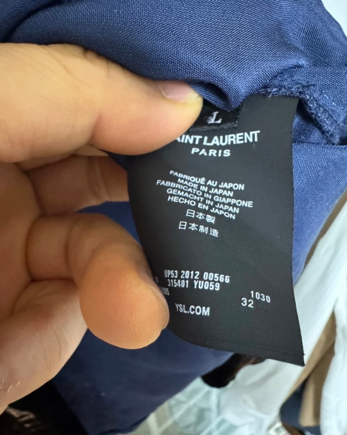 2019 생로랑 블리치드 벨벳 쳐츠 L 상품이미지4