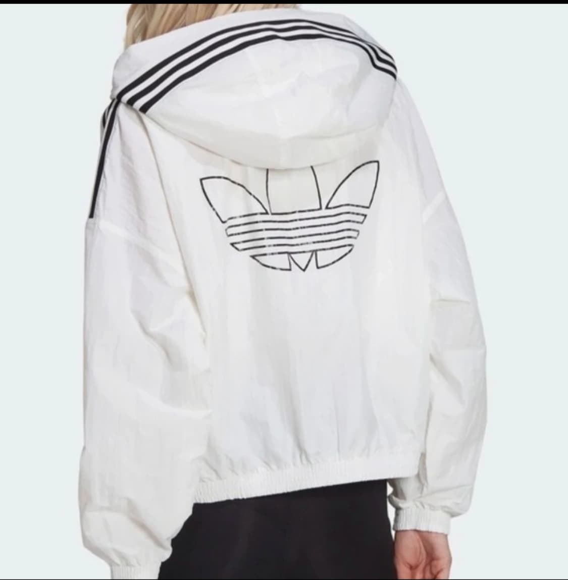 아디다스 후드 바람막이 화이트/파이어버드 집업 상품이미지3