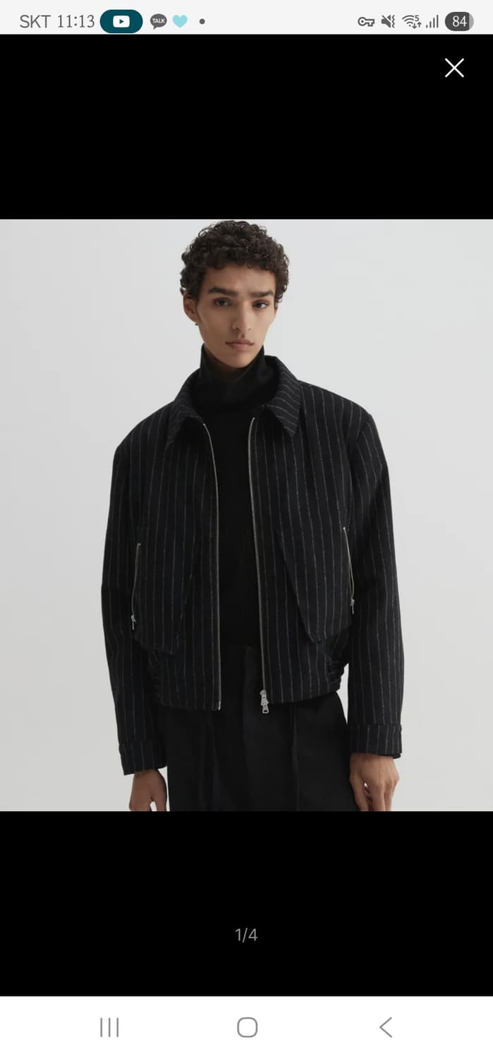 DNSR 울 스트라이프 블루종 자켓 블랙 L 상품이미지1