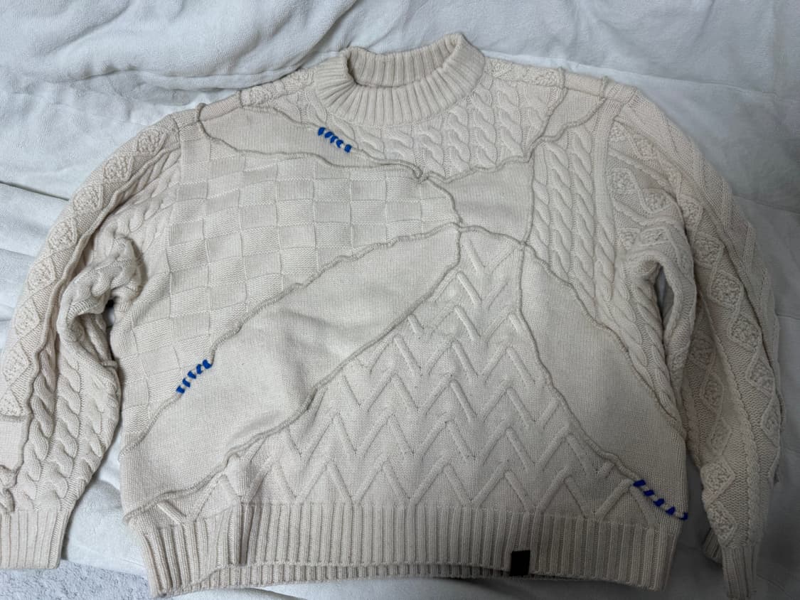 자라 아더에러 패치워크 니트 크림 S-M 상품이미지2