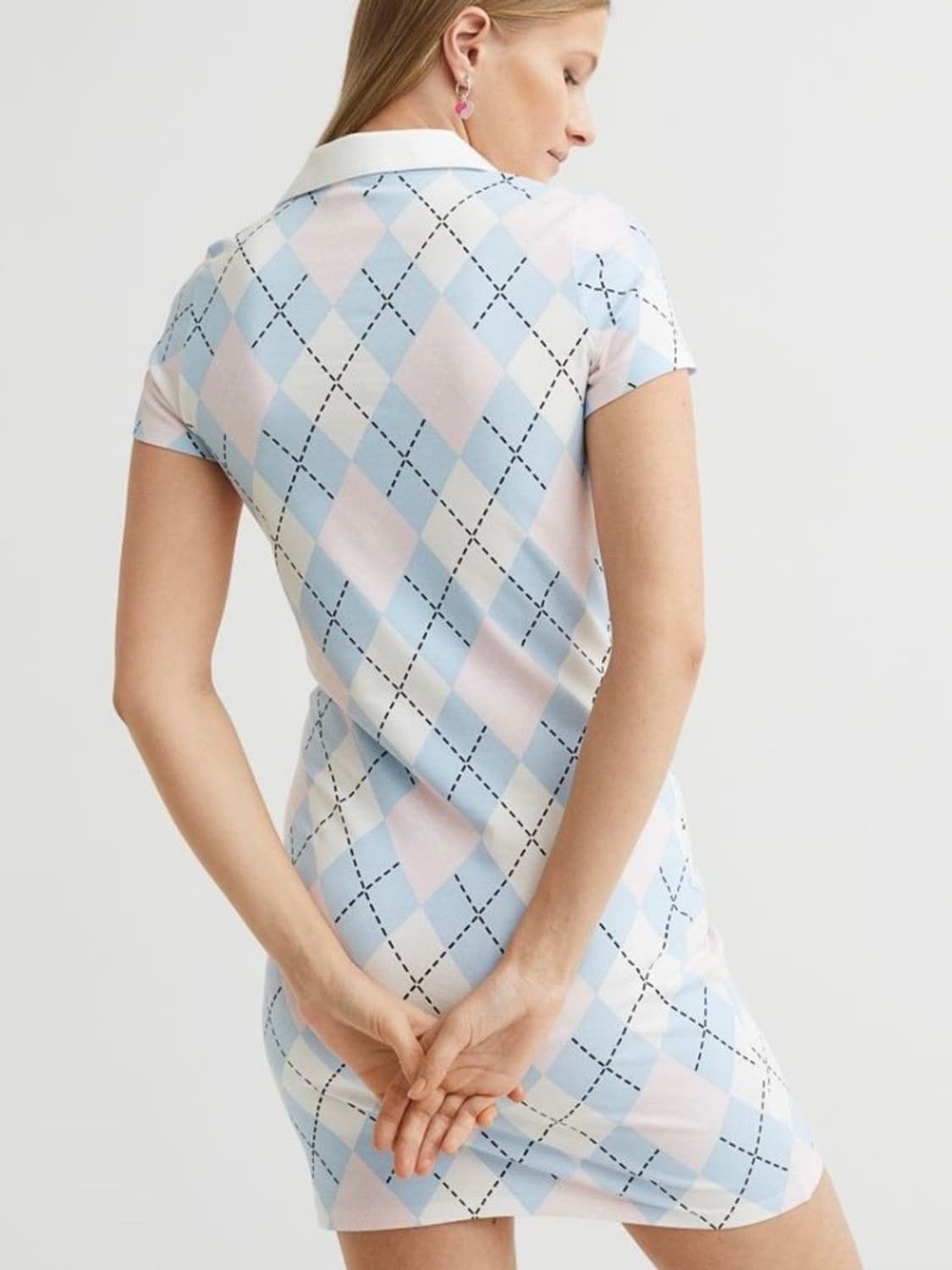 H&M 아가일 체크 미니 원피스 상품이미지3