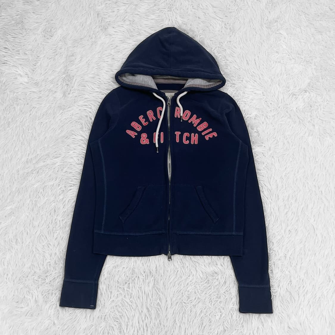 아베크롬비 아치 로고 후드집업 네이비 상품이미지2